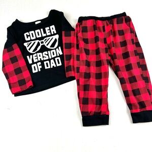 "Cooler Version of Dad" Buffalo Check 2 Piece Set NWOT